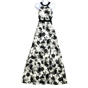 Womens Y2K Cut Out Maxi Halter Dress Size 0 Moody Floral Dark Fairy HOCO Wedding